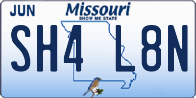 MO license plate SH4L8N