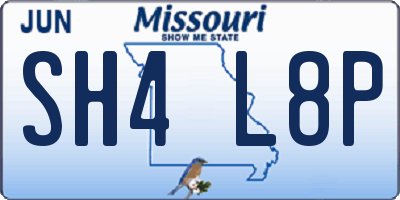 MO license plate SH4L8P