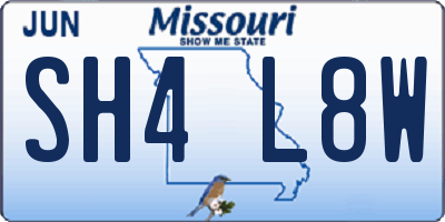 MO license plate SH4L8W