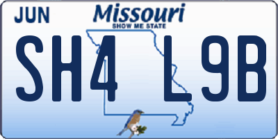 MO license plate SH4L9B