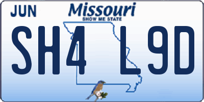 MO license plate SH4L9D