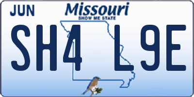 MO license plate SH4L9E