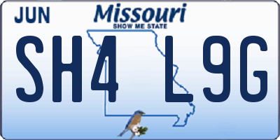 MO license plate SH4L9G