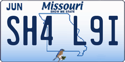 MO license plate SH4L9I
