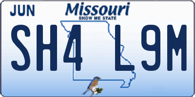 MO license plate SH4L9M