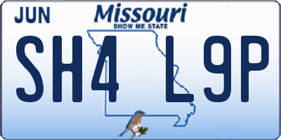 MO license plate SH4L9P