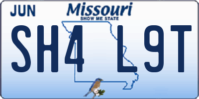 MO license plate SH4L9T