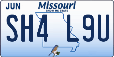 MO license plate SH4L9U