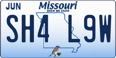 MO license plate SH4L9W