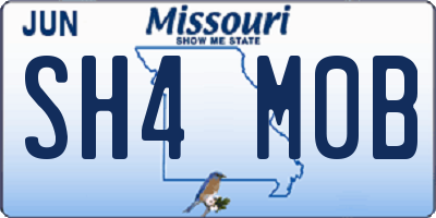 MO license plate SH4M0B