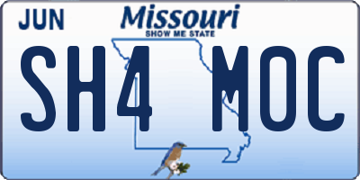 MO license plate SH4M0C