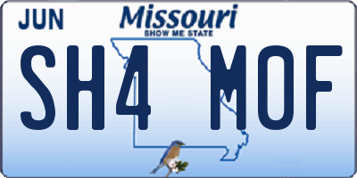 MO license plate SH4M0F