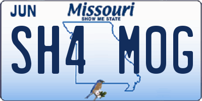 MO license plate SH4M0G
