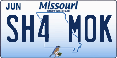 MO license plate SH4M0K