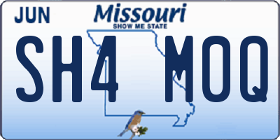 MO license plate SH4M0Q