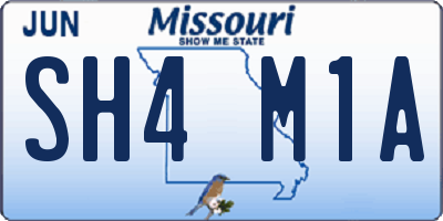 MO license plate SH4M1A
