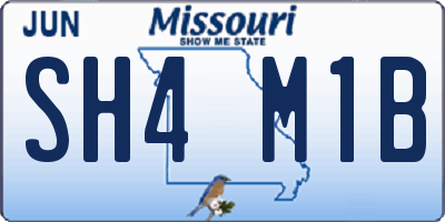 MO license plate SH4M1B