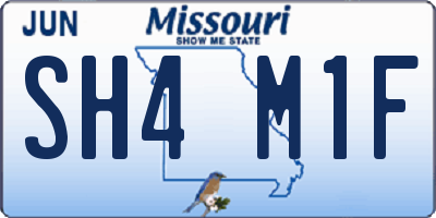 MO license plate SH4M1F