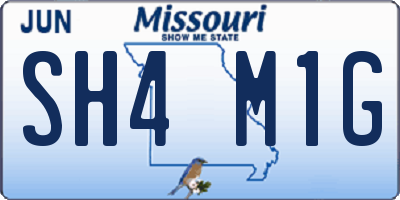 MO license plate SH4M1G