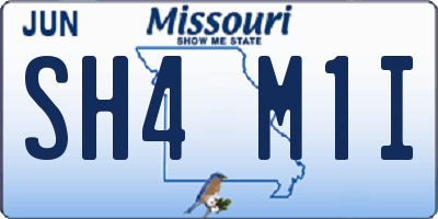 MO license plate SH4M1I