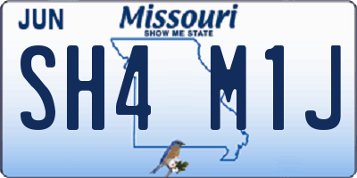 MO license plate SH4M1J