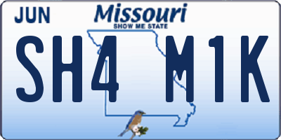 MO license plate SH4M1K