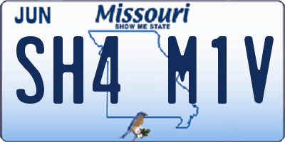 MO license plate SH4M1V