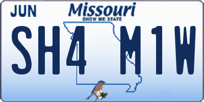 MO license plate SH4M1W