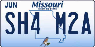 MO license plate SH4M2A