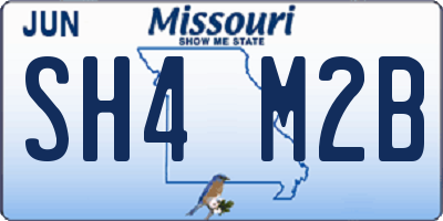 MO license plate SH4M2B