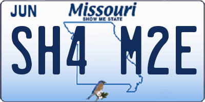 MO license plate SH4M2E