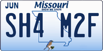 MO license plate SH4M2F