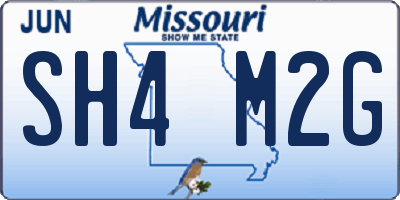MO license plate SH4M2G