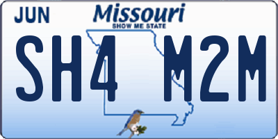 MO license plate SH4M2M