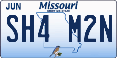 MO license plate SH4M2N