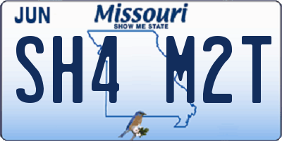 MO license plate SH4M2T