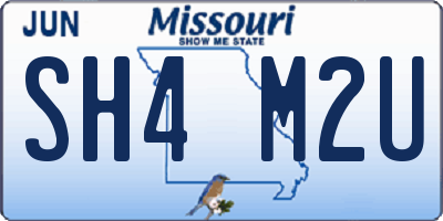 MO license plate SH4M2U