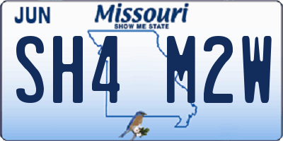 MO license plate SH4M2W
