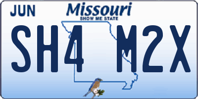 MO license plate SH4M2X