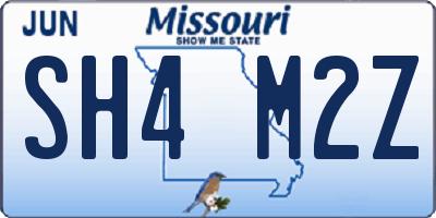 MO license plate SH4M2Z