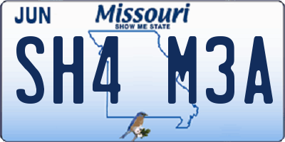 MO license plate SH4M3A