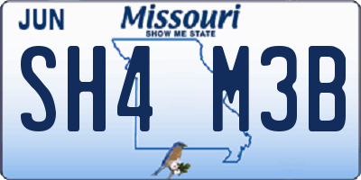 MO license plate SH4M3B