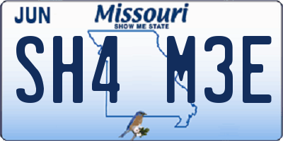 MO license plate SH4M3E