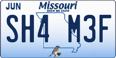 MO license plate SH4M3F