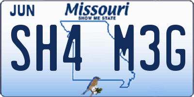MO license plate SH4M3G