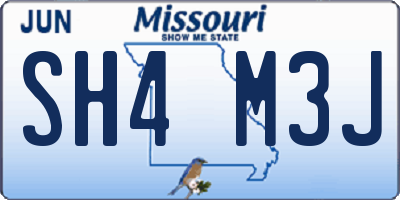 MO license plate SH4M3J