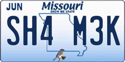 MO license plate SH4M3K