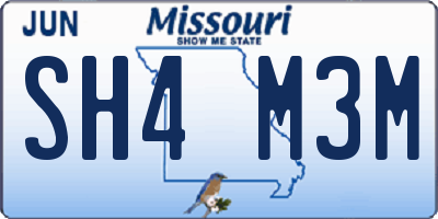 MO license plate SH4M3M
