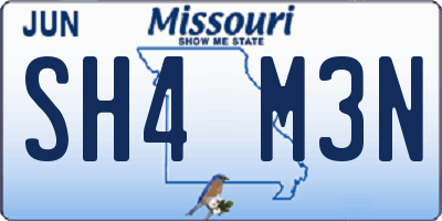 MO license plate SH4M3N