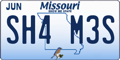 MO license plate SH4M3S